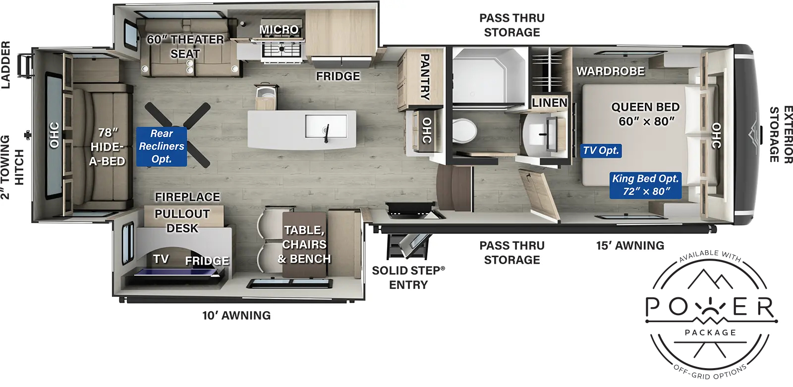 Flagstaff Classic Fifth Wheels F331RL Floorplan